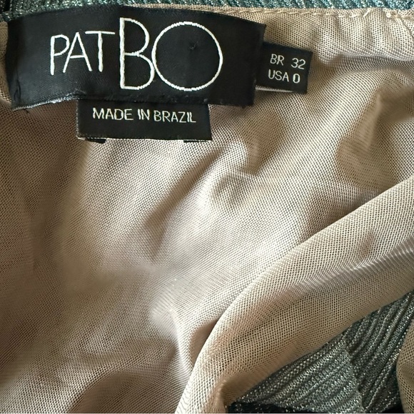 PatBO Silver Asymmetrical Wrap Dress with Bishop Sleeves SZ XS (0) - Picture 8 of 14